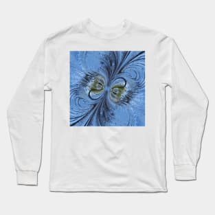 CYCLONE DESİGN OF SHADES OF SKY BLUE. A textured floral fantasy pattern and design Long Sleeve T-Shirt